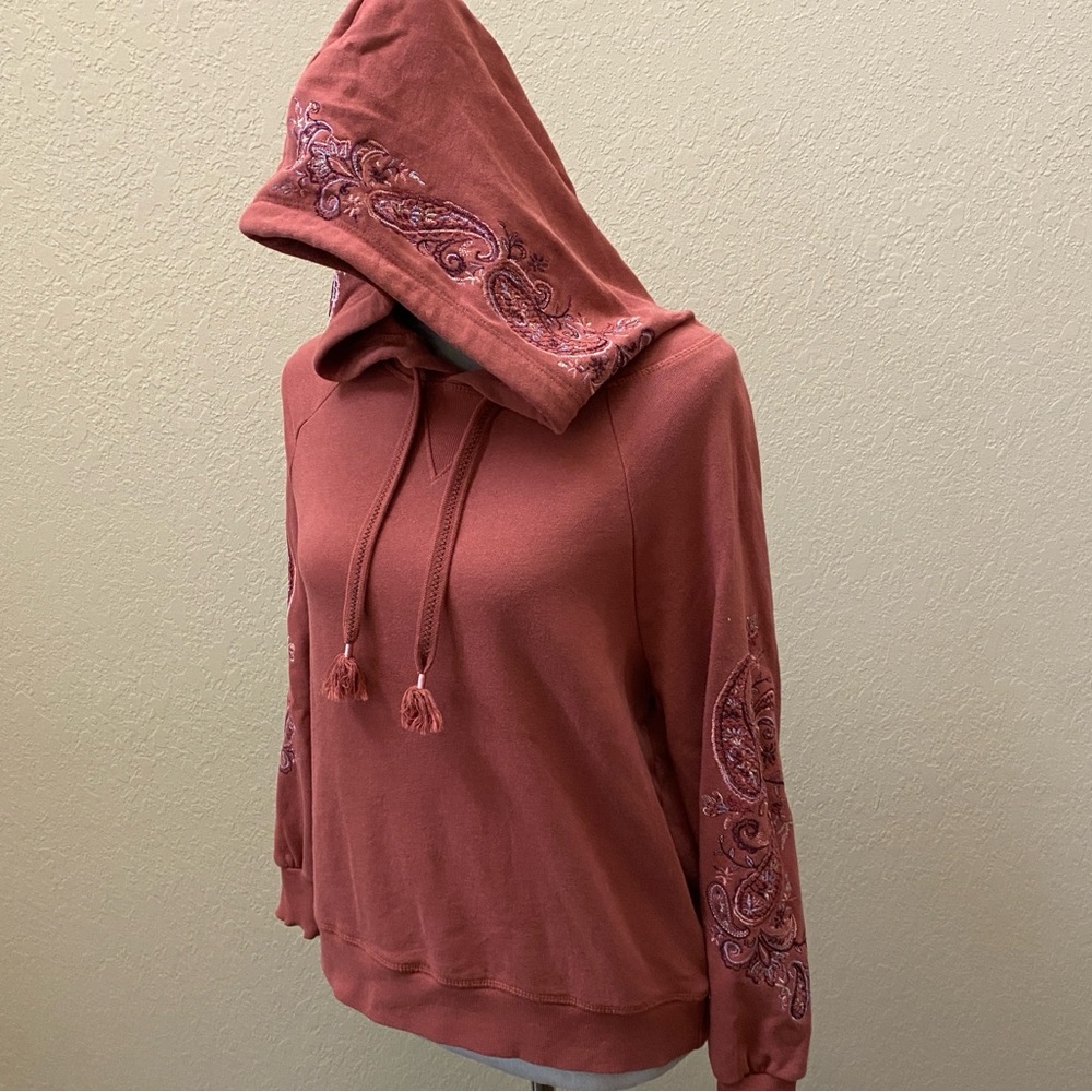 Democracy Embroidered Lightweight Hoodie Size Small - Picture 2 of 11